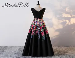 Modabelle Long Evening Dress 2018 Floral Print Pattern Black Mother of the Bride Dresses V Neck Formal Prom Party GOWNS7114834