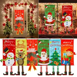 Рождественские украшения 1pcs Torch Door Banner Santa Claus Снеговик Merry Hanging Flag Ornament для домашнего декора Navidad 221125