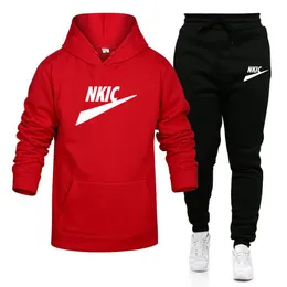 Men's Tracksuit Fleece Jacket Sweatpants Two Pieces Winter Tracksuit Thick Warm Hoodies Sets Male Casual Brand Sportswear Suit