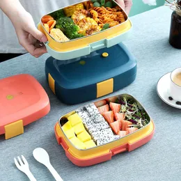 Servis upps￤ttningar Lunch Box Student Office 304 Rostfritt st￥l Fyra -duck Inspektion Bento Portable Summerstudent Snack Travel