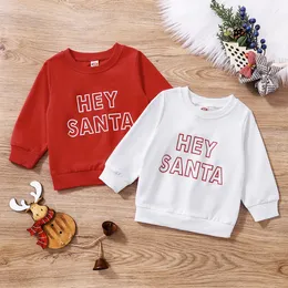 Pullover 0802 Lioraitiin 04Years Toddler Christmas Baby Girl Boy Autumn Sweatshirts Long Sleeve Letter Santa Printed Top 221125