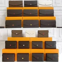 Kvinnor Pures Real Leather Multicolor Short Wallet Card Holder Holders Single Classic Zipper Pocket Designer Walls Long Purse271F245R
