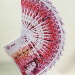 50% размер фильма Prop Banknote Copy Printed Fake Money USD Euro UK Founds GBP British 5 10 20 50 Памятная игрушка для рождественских подарков 103014 2B2SH 11