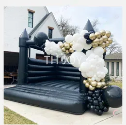 Free Delivery outdoor Advertising Inflatables activities 13x13ft black bouncy castle commerical bouncer house for Halloween event party