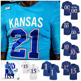 College Kansas Jayhawks 2021 Throwback-inspirerad Homecoming NCAA College Football Jersey Jalon Daniels Velton Gardner Kwamie Lassiter II Kenn