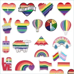 Spille Spille Arcobaleno Spilla Lgbt Cartone animato Cuore Bandiera Pecora Topo Spille smaltate Orgoglio Distintivo Amante Vestiti Spilla regalo 634 H Dhgarden Dhbzi