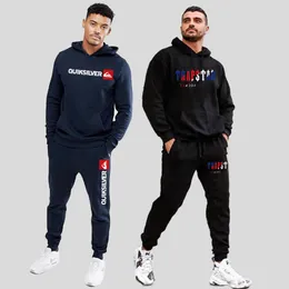 Męskie dresy z kapturem z kapturem Solidny zestaw drukowania Lisure Fashion Tracksuit z kapturem odzież sportowa S4XL 221128