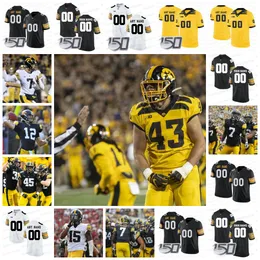 قمصان كرة قدم جديدة لكرة القدم قمصان كرة القدم NCAA Iowa Hawkeyes Football Spencer Petras Tyler Goodson Sam Laporta George Kittle Mekhi Sargent Nico