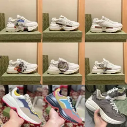 rhyton Designer Casual Shoes Sneaker Runner Trainers Platform Shoes Lady Luxurys Chaussures Multicolor Men Women Size 35-46