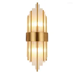 Vägglampor 2022 Design Luxury Crystal Light Lamp Luster Gold Applique Fixture Modern Art Home E14 LED 100-240V