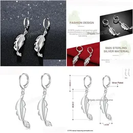 Dangle Chandelier 925 Sterling Sier Twisted Leaves Dangle Earrings Charm Women Jewelry Fashion Wedding Engagement Party Gift Drop D Dhuzu