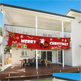 Noel dekorasyonları Noel dekorasyonları Merry Banner Kırmızı Büyük Noel İmzası Büyük Süsler Ev Dekoru Açık Mekan Yıl Dekorasyon DHEX7