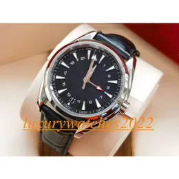 Mens Watches Style Black Dial Watch 42mm Automatisk mekanisk rostfritt st￥l Glas LETHER REP BACK SPORTS SEA MONTRRES DE LUXE Christmas Gifts Wristwatch