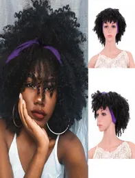 Afro Kinky Curly Synthetic Dadem Tand Wig Simulaci￳n del cabello humano Perruques de Cheveux Humains Pelucas Wigs JS2309616689