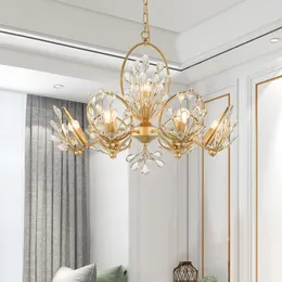 Chandeliers Restauracja Deluxe Crystal jasnozłota Lampa żyrandolowa Lampa jadalnia LUSTRES SYPIALNIA Kuchnia