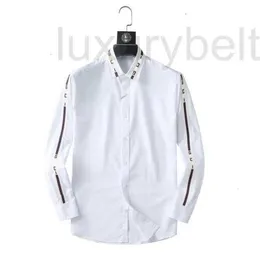 Camisa de vestido masculino camisa designer camisa luxuosa camiseta de seda longa de manga longa roupas de negócios casuais marca xadrez 17 color m-4xl Burr 12 0txp