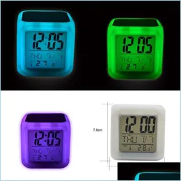 Desk Table Clocks Led Table Clocks Sublimation Blanks Glow Electronics Square Bedroom Colorf Alarm Reminder Clock Children 8 Kinds Dhbnd