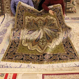 Dywany Yilong 4'x6 'Perskie jedwabne dywany ręcznie robione pawie ręcznie wiązane 0626