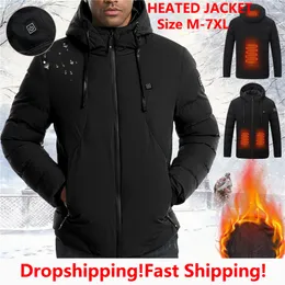 Men's Down Parkas Men Whole Areas Heated Jacket Usb Winter Outdoor Electric Heating Jackets Warm Sports Thermal Coat Clothing Heatable Cotton 221124