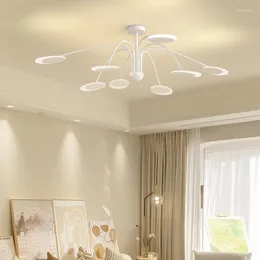 Chandeliers Moderne Led Plafond Kroonluchters Woonkamer Wit Eenvoudige HAL Minimalistische Opknoping Lichten Luxe Lampen Voor Slaapkamer EET