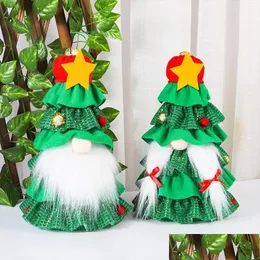 Party Favor Christmas Tree Kirt Nomes Doll Party Faceless White Beard Old Man Toy Ornaments Xmas Gifts Garden Home Decoration acce dhdtg