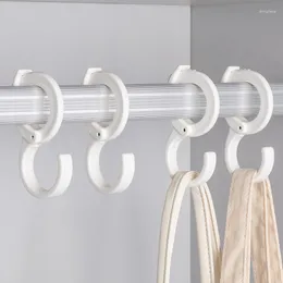 Hooks Luluhut Plastic With Snap Ring Wardrobe Rails S Children's Coat Rack Household Punch-Free Tie Caps Organizer