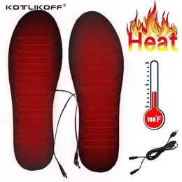 Shoe Parts Accessories USB Heated Insoles Electric Foot Warming Pad Feet Warm Sock Mat Electrically Heating Washable Winter Thermal 221125