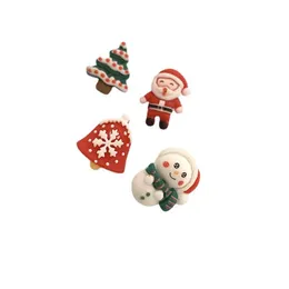 Pins Brooches Cartoon Christmas Gift Brooches 4Pcs Set Snowman Santa Claus Tree Bell Pins For Children Dress Bag Decorative Badge A Dhsxr