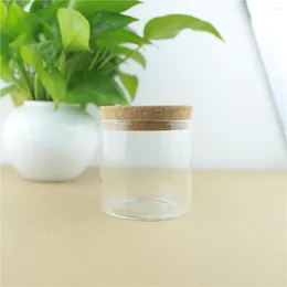 Storage Bottles 4pcs/lot 85 80mm 350ml Glass Bottle Food Jar Container Transparent Kitchen Containers Cork Jars