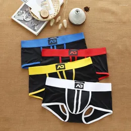 Underpants Brand Fashion Underwear Silk Men's Boxer Briefs Shorts Stretch Pants Hip Hollow Gay Sexy Trendy Younth Males