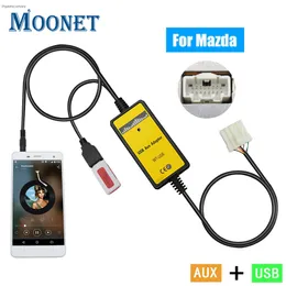 Moonet Car Audio AUX USB Adapter 3.5mm In CD Changer for Mazda 3 5 6 MPV CX7