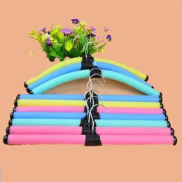 Hooks Rails Colorf Hooks Sponge Adjustable Cloth Hanger Bendable Antiskid Clothes Drying Rack Clothing Store Display Stand Bathroo Dhngp