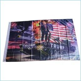 Banner Flags Donald Trump Flag 90x150cm USA Flags Digital Printing Banner Ad Polyester Fiber Mer Color Factory Direct Sales 15cg C1 DHEGQ