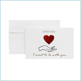 Tebrik Kartları Sevgililer Greeting Card Kalp Baskılı Mektuplar Bronzing Kartları Zarfla Evlilik Yıldönümü Hediyesi DIY 165 Drop Deli DHBPB