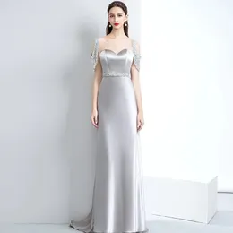 Sexy mermaid Evening Dresses Crystals Beaded Sheer Neck off shoulder Sleeves Side Split Women Formal Prom Gowns Cocktail Party Dress Plus Size Christmas