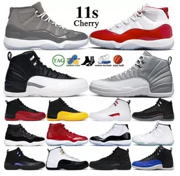 11 Cherry Basketball Shoes Designer Men Women 11s Cool Grey Bred Concord Gamma Blue 12 12s Stealth Hyper Royal Playoff Royalty Taxi Utility Grind Sports Sne