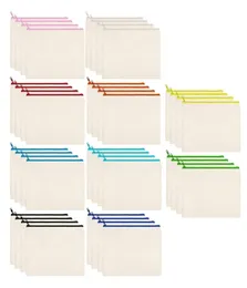 40 PCS Canvas Zipper Bags Pencil Pouch Pouch Facs Blank Canvas Pencil Casmetic Bag for Travel DIY Craft School 2206091517627