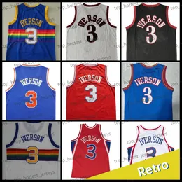 Georgetown Hoyas White Retro Basketball Jersey Mens Red Blue Throwback Basketball Jerseys Mesh 1996-97