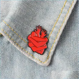Pins Brooches Organ Heart Enamel Pins Badges Hug Brooches Dark Red Arms Lapel Pin Denim Jewelry Gift 618 H1 Drop Delivery Dhgarden Dh1C5