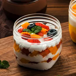 Diminuiço de jantar descartável 10pcs de alta qualidade transparente para animais de estimação jarra de garas de sorvete de pudding geléia de iogurte Favoras de festa de sobremesas com tampas 221128