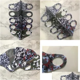 Designer masker engångs tvättbara ansiktsmasker kamouflage svampduk mascarilla mode tunt andningsbar camo respirator sport man dh3eu