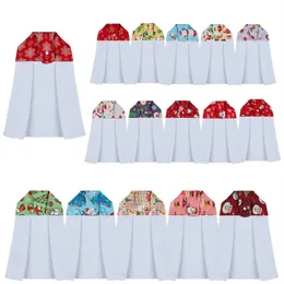 Sublimation Waffle Redel Christmas Hangable Napery z guzikami kuchnia ręczniki łazienki A02