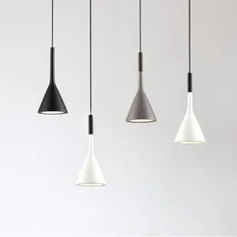 Pendant Lamps Nordic Minimalism E27 Aluminum Lights For Living Room Restaurant Dining Table Kitchen Bar Showcase Bedside Spotlight