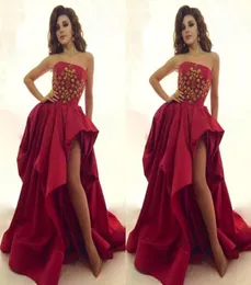 Myriam taryfy stawki wieczorowe sukienki wieczorowe koraliki rasowe aplikacje rozłamane sukienki z czerwonego dywanu
