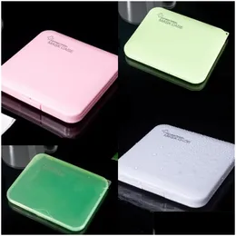 Storage Boxes Bins Storage Box Mask Container Masks Case Face Holder Plastic Square Green Blue White Transparent Simplicity Outdoo Dh7X9