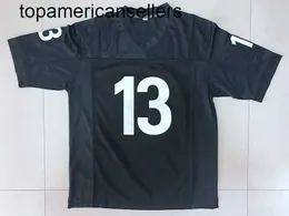 ウィリー・ビーメン＃13フットボールジャージー日曜日のサメの映画の男性すべてが縫い付けられた黒いS-3xl