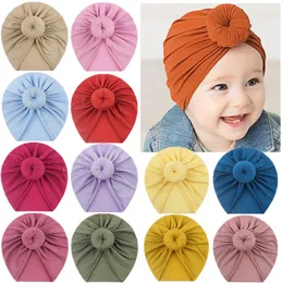 Удобная теплая детская индийская шляпа с твердым цветом пончики для детских шапок для детей моды дети для детских аксессуаров детские аксессуары