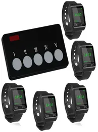 SINGCALL Wireless Bank KTV el Calling System for Calling Waiter to Pick Dish5 Watches with 1 Button
