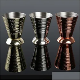 Bar Tools 304 Magic Measce Cup Tools med 3 typer av graderat glas rostfritt stål uns som mäter flaskbar kreativ vinskal