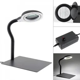 Lâmpadas de mesa WLKS-608 110V / 220V 18W LIGADA LIMPELAÇÃO DE TRABALHA DE LIMPELAÇÃO DE VILÇÃO COM ILUMINAÇÃO DE 15X E 40 LED para leitura